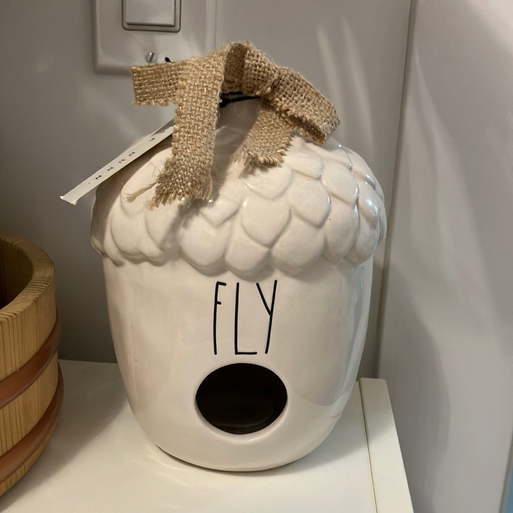 Rae Dunn , “Fly” ceramic decorative bird house